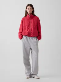 Poplin Oversized Track Jacket - Chakra red — view 4