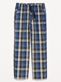 Poplin Pajama Pant - Medium Blue Plaid — view 4