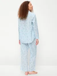 Poplin Pajama Pant Set - Blue Martini — view 2