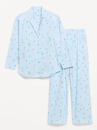 Poplin Pajama Pant Set - Blue Martini — view 4