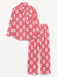 Poplin Pajama Pant Set - Red Stripes — view 3