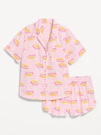 Poplin Pajama Short Set - Sweet Butter — view 3