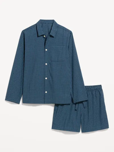 Poplin Pajama Shorts Set - Gingham