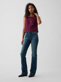Poplin Pintuck Shell Top - Tuscan red — view 2
