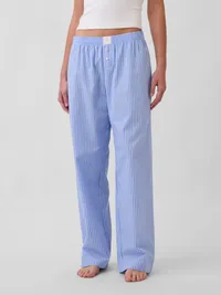 Poplin PJ Pants - Blue & white stripe — view 2