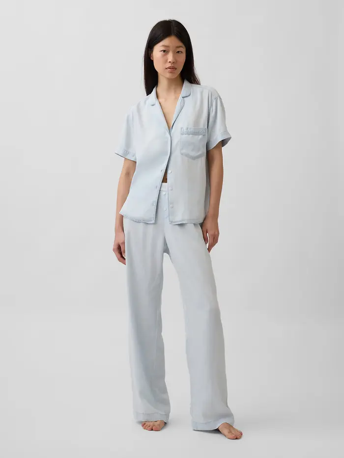 Poplin PJ Pants - Light blue indigo