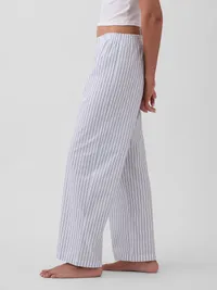 Poplin PJ Pants - White & blue stripe — view 3