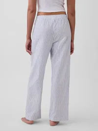 Poplin PJ Pants - White & blue stripe — view 4