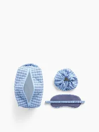 Poplin Sleep Kit - Blue plaid — view 2