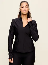 PowerSoft Full-Zip Fitted Jacket - Light Black Heather — view 5