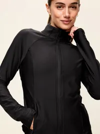 PowerSoft Full-Zip Fitted Jacket - Light Black Heather — view 4