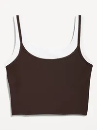 PowerSoft Layered Longline Bra - Black Coffee — view 4