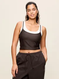 PowerSoft Layered Longline Bra - Black Coffee — view 5