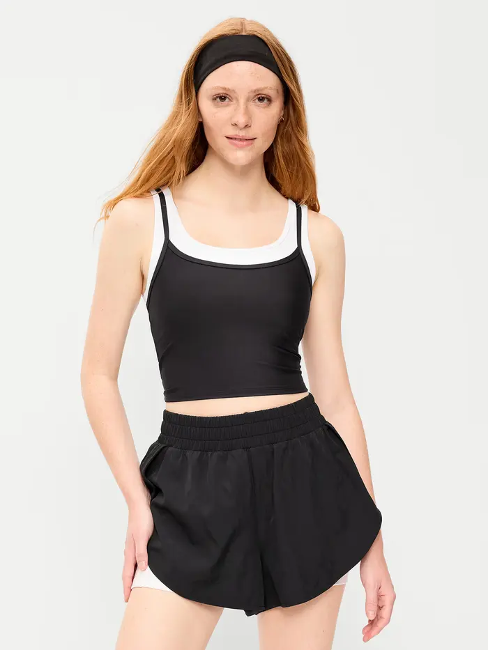 PowerSoft Layered Longline Bra - Black Jack