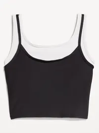PowerSoft Layered Longline Bra - Black Jack — view 4