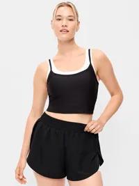 PowerSoft Layered Longline Bra - Black Jack — view 5