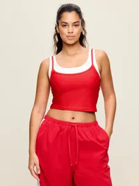 PowerSoft Layered Longline Bra - Bold Red — view 5