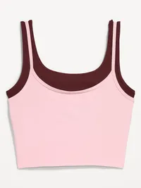 PowerSoft Layered Longline Bra - Fairytale Rose — view 2