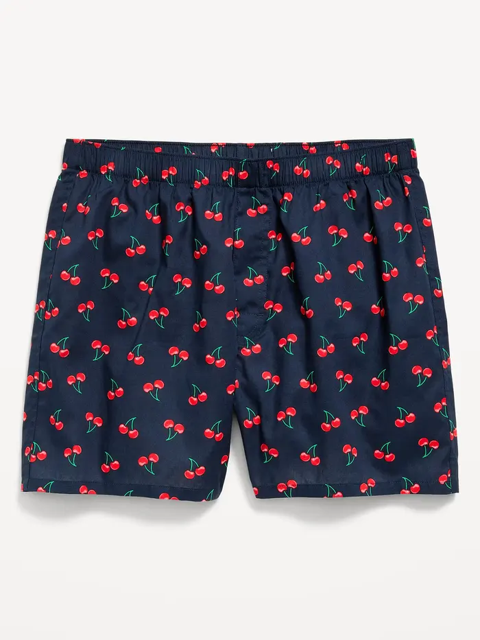 Printed Boxer Shorts - Navy Cherries