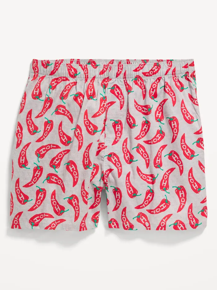 Printed Boxer Shorts - Red Chili