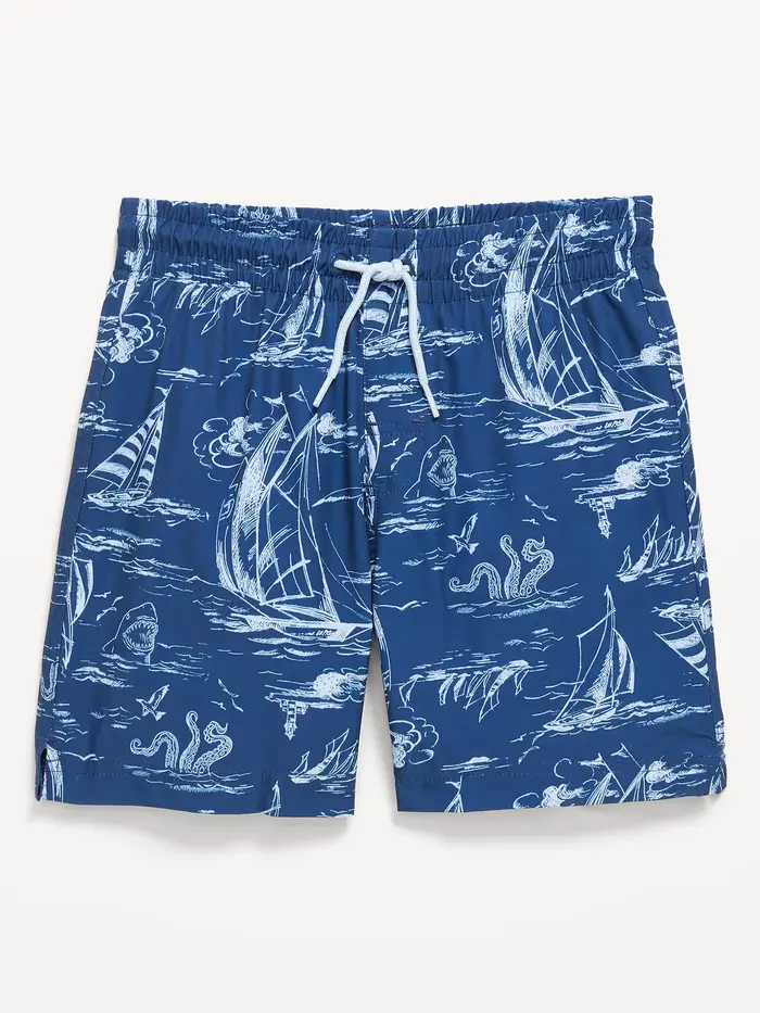 Printed Swim Trunks for Boys - Sail the Seas