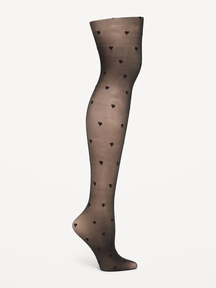 Printed Tights for Women - XOXO Pattern