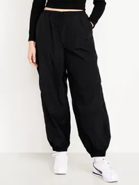 Pull-On Windbreaker Parachute Pants - Black Jack — view 4