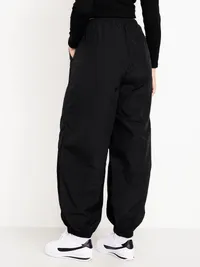 Pull-On Windbreaker Parachute Pants - Black Jack — view 5