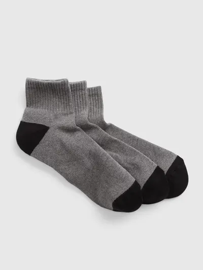 Quarter Crew Socks (3-Pack) - Grey