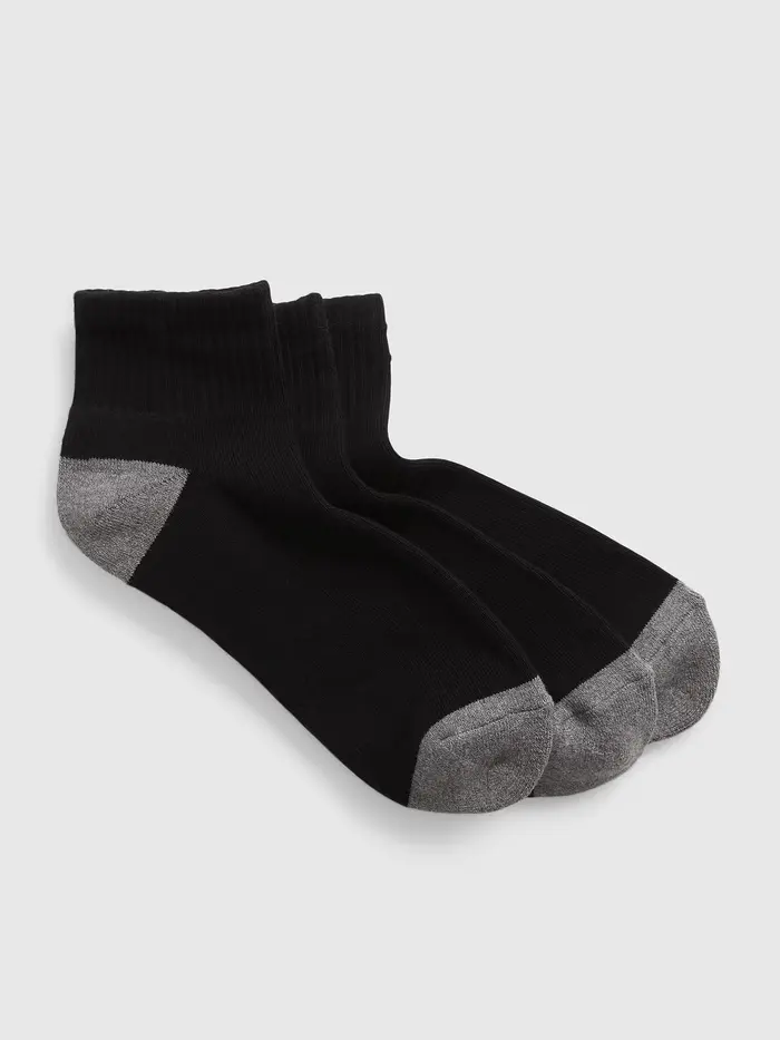 Quarter Crew Socks (3-Pack) - True black