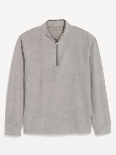 Quarter-Zip Pullover - Medium Gray