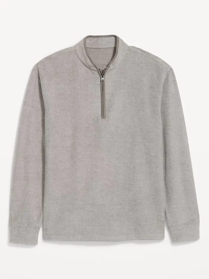 Quarter-Zip Pullover - Medium Gray
