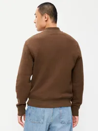 Quilted Fleece Bomber Jacket - Dark Walnut — view 2