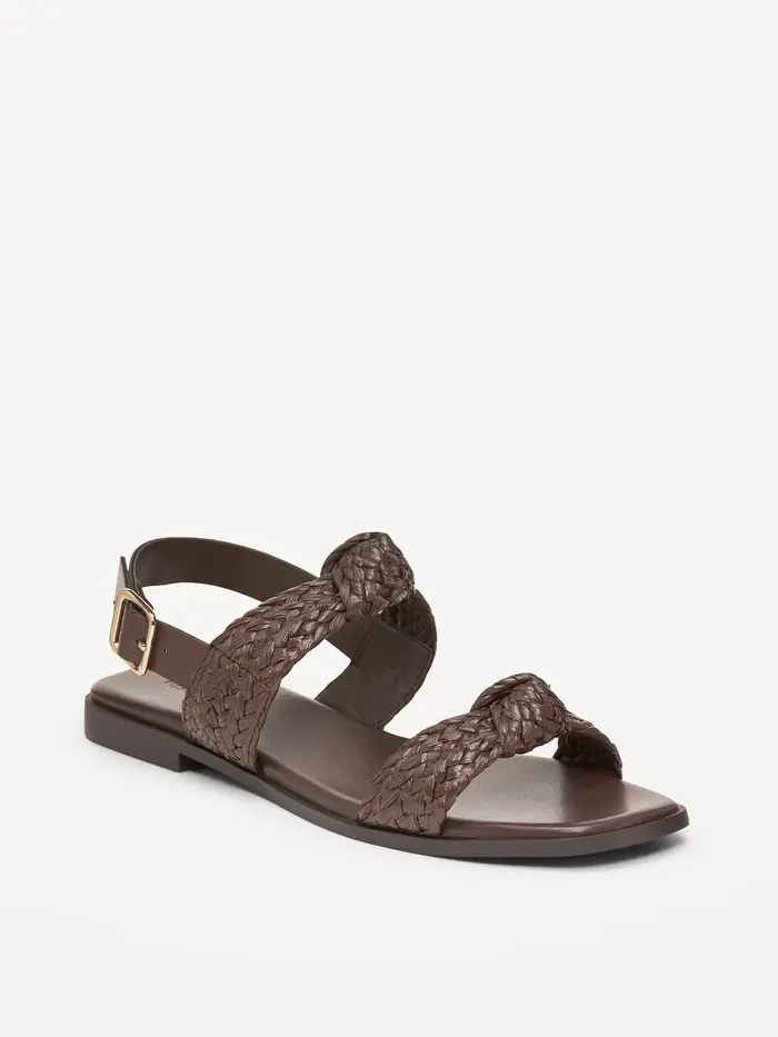 Raffia Sandals for Women - Chocolate