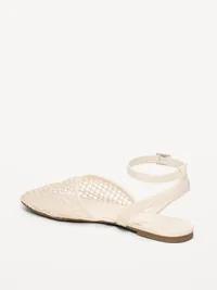 Raffia Slingback Flats for Women - Bone — view 5