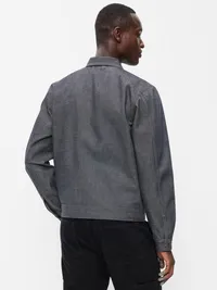 Raw Denim Utility Jacket - Black Rinse — view 2