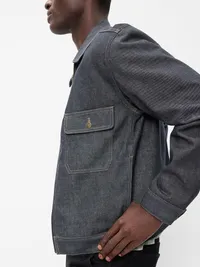 Raw Denim Utility Jacket - Black Rinse — view 5