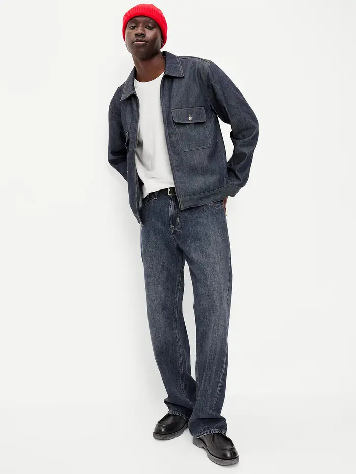 Raw Denim Utility Jacket - Rinse