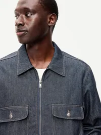 Raw Denim Utility Jacket - Rinse — view 4