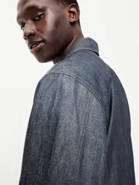 Raw Denim Utility Jacket - Rinse — view 5