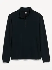 Recharge Knit Quarter-Zip Pullover - Black — view 4
