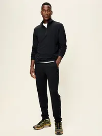 Recharge Knit Quarter-Zip Pullover - Black — view 3