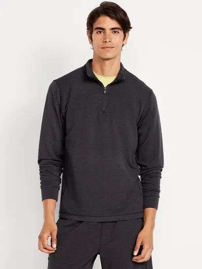 Recharge Knit Quarter-Zip Pullover - Black Jack