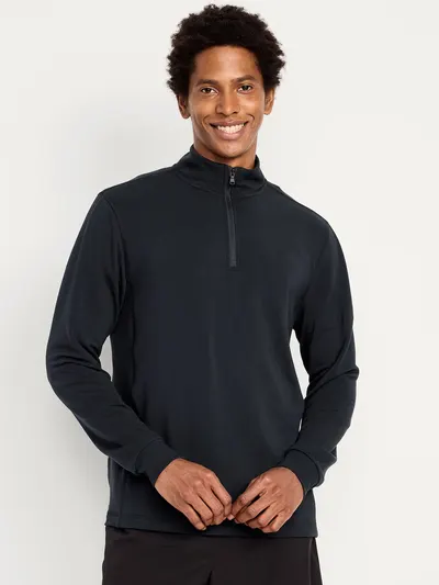 Recharge Knit Quarter-Zip Pullover - Light Black Heather