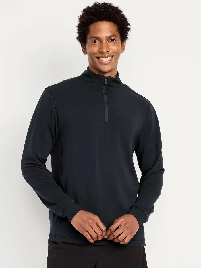 Recharge Knit Quarter-Zip Pullover - Light Black Heather
