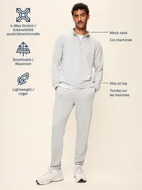 Recharge Knit Quarter-Zip Pullover - Light Gray Heather — view 5