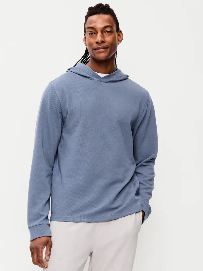 Recharge Knit Waffle Pullover Hoodie - Wintry Waters