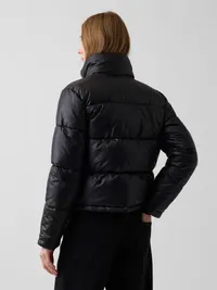 Recycled Reversible Puffer Jacket - Black — view 3