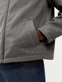 Relaxed Harrington Jacket - Herringbone — view 5