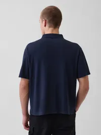 Relaxed Pique Polo - blue — view 3